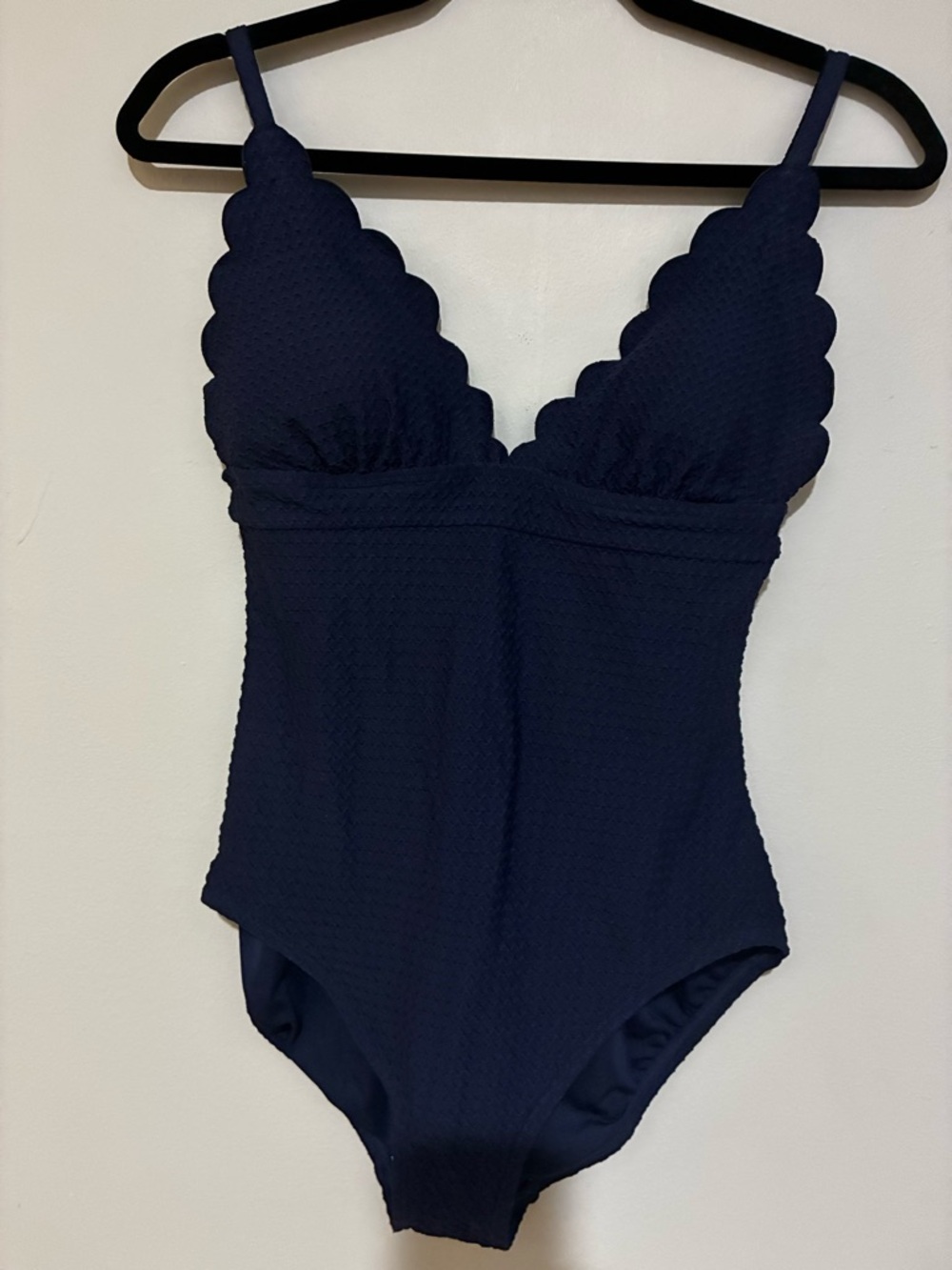 kate spade Navy Scalloped One-Piece Swimsuit size L